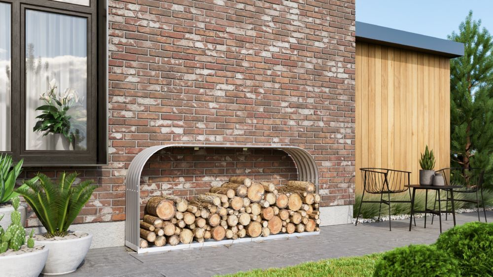 Vitavia Kaminholzregal Ardor 401 flach blank 2100 mm Produktbild Vitavia Kaminholzregal Ardor 401 flach blank 2100 mm