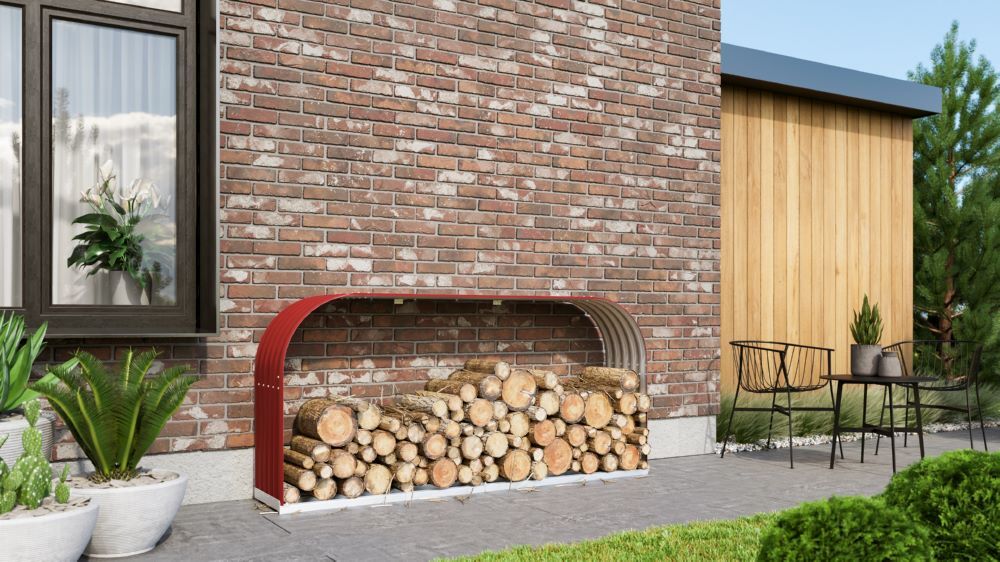 Vitavia Kaminholzregal Ardor 401 flach rubin 2100 x 1000 mm Produktbild Vitavia Kaminholzregal Ardor 401 flach rubin 2100 x 1000 mm