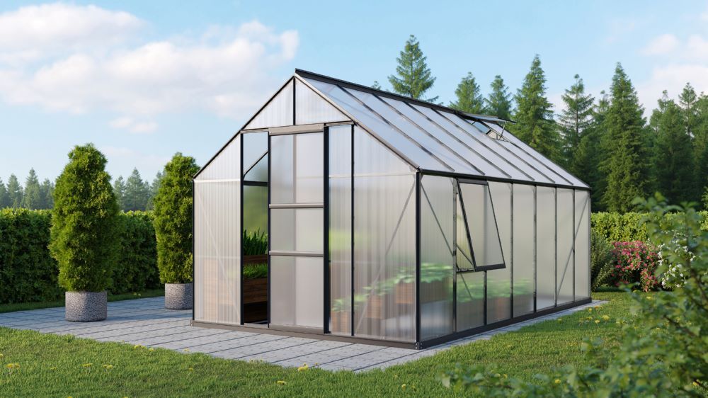 Vitavia Gewächshaus Meridian 1 11500 HKP 6 mm Traufe 1374 mm Produktbild Vitavia Gewächshaus Meridian 1 11500 HKP 6 mm Traufe 1374 mm