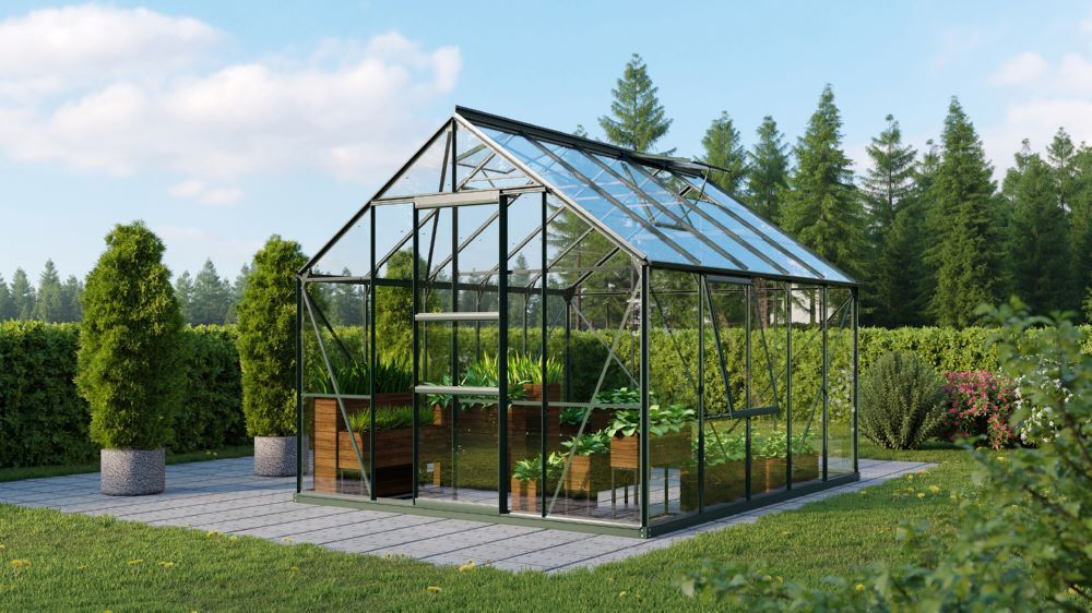 Vitavia Gewächshaus Meridian 1 8300 ESG 3 mm in smaragd Produktbild Vitavia Gewächshaus Meridian 1 8300 ESG 3 mm in smaragd bild 2