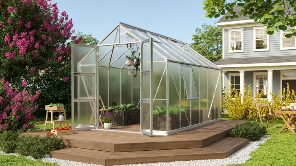 Vitavia Gewächshaus Olymp 9900 HKP 4 mm mit Doppelschwingtüren Produktbild Vitavia Gewächshaus Olymp 9900 HKP 4 mm mit Doppelschwingtüren bild 2