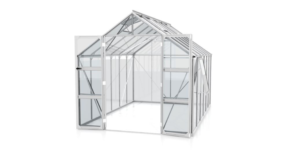 Vitavia Gewächshaus Olymp 9900 ESG 3 mm mit Doppelschwingtüren Produktbild Vitavia Gewächshaus Olymp 9900 ESG 3 mm mit Doppelschwingtüren