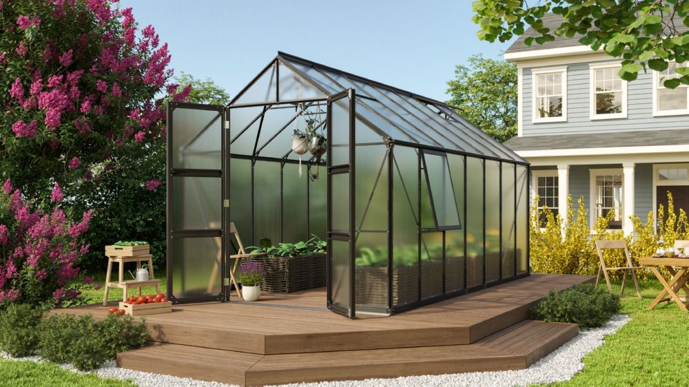 Vitavia Gewächshausbausatz Olymp 11500 HKP 4 mm schwarz Produktbild Vitavia Gewächshausbausatz Olymp 11500 HKP 4 mm schwarz bild 2