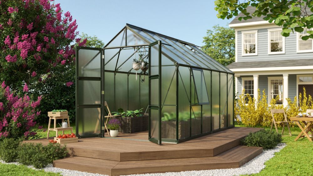 Vitavia Gewächshaus Olymp 9900 HKP 6 mm smaragd Breite 2570 mm Produktbild Vitavia Gewächshaus Olymp 9900 HKP 6 mm smaragd Breite 2570 mm bild 2