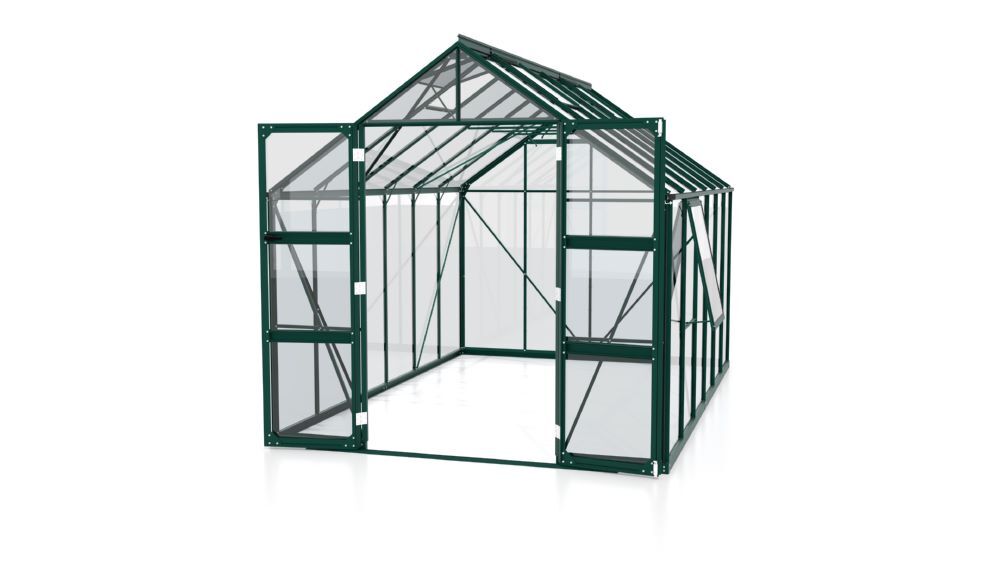 Vitavia Gewächshaus mit Doppelschwingtüren Olymp 9900 ESG 3 mm smaragd Produktbild Vitavia Gewächshaus mit Doppelschwingtüren Olymp 9900 ESG 3 mm smaragd