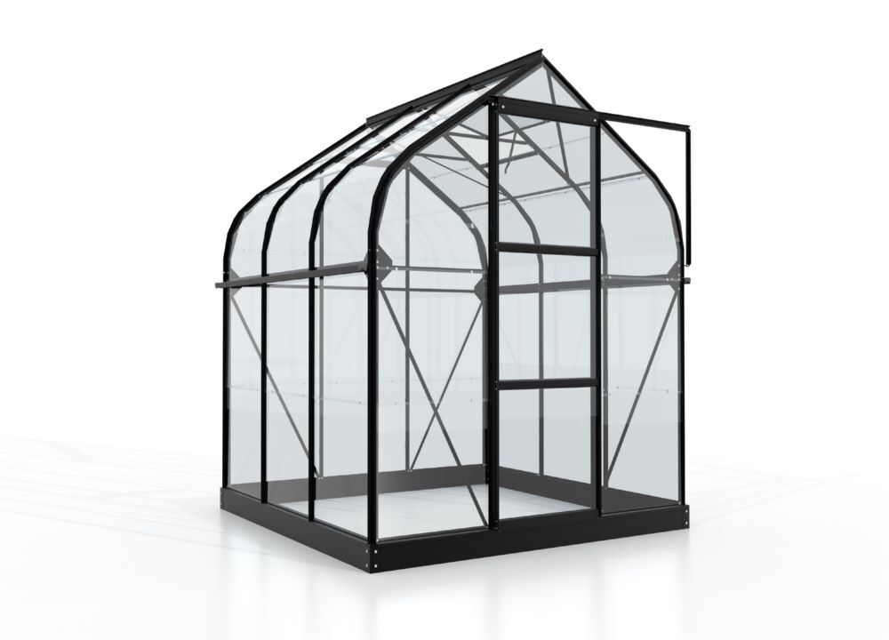 Vitavia Gewächshausbausatz Orion 3800 ESG 2015 x 1950 mm schwarz Produktbild Vitavia Gewächshausbausatz Orion 3800 ESG 2015 x 1950 mm schwarz