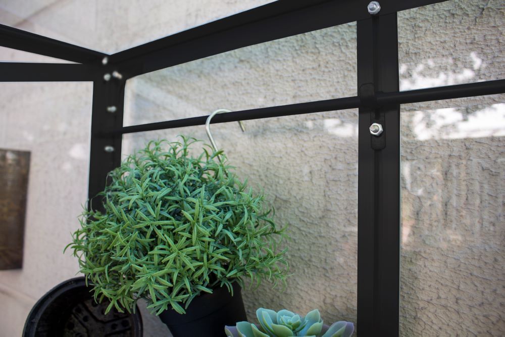 Vitavia Polis Balkongewächshaus 350 ESG Rollfundament schwarz Produktbild Vitavia Polis Balkongewächshaus 350 ESG Rollfundament schwarz bild 3