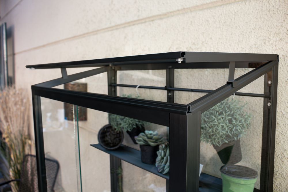 Vitavia Polis Balkongewächshaus 350 ESG Stahlfundament schwarz Produktbild Vitavia Polis Balkongewächshaus 350 ESG Stahlfundament schwarz bild 2