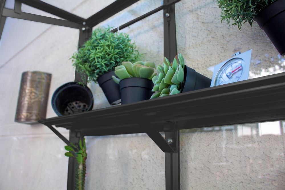 Vitavia Polis Balkongewächshaus 350 ESG Stahlfundament schwarz Produktbild Vitavia Polis Balkongewächshaus 350 ESG Stahlfundament schwarz bild 4