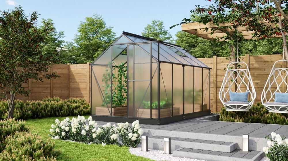 Vitavia Gewächshausbausatz Triton 6200 mit HKP 6 mm schwarz Produktbild Vitavia Gewächshausbausatz Triton 6200 mit HKP 6 mm schwarz bild 2