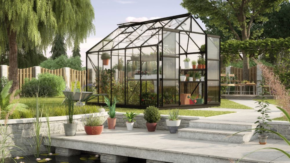 Vitavia Gewächshaus Uranus 8300 ESG 3 mm schwarz Produktbild Vitavia Gewächshaus Uranus 8300 ESG 3 mm schwarz