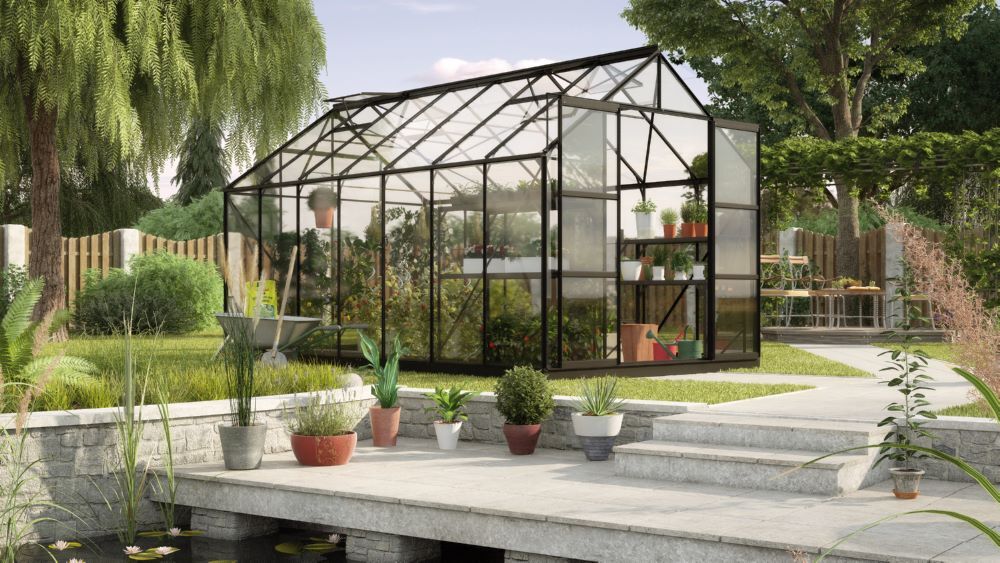 Vitavia Gewächshaus Uranus 11500 ESG 3 mm schwarz Produktbild Vitavia Gewächshaus Uranus 11500 ESG 3 mm schwarz