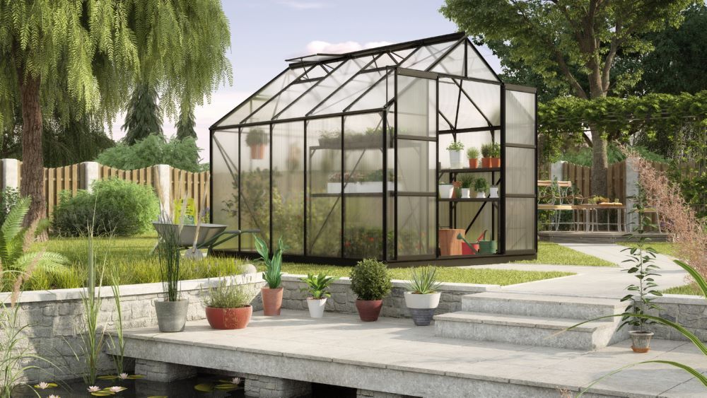 Vitavia Gewächshaus Uranus 8300 HKP 4 mm schwarz Breite 2570 mm Produktbild Vitavia Gewächshaus Uranus 8300 HKP 4 mm schwarz Breite 2570 mm