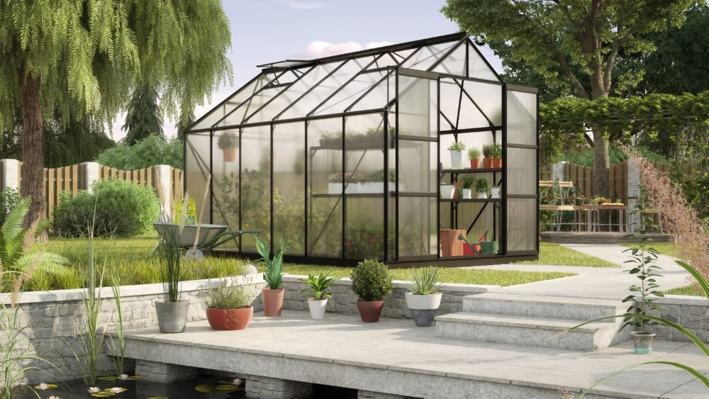 Vitavia Gewächshaus Uranus 9900 HKP 6 mm schwarz Produktbild Vitavia Gewächshaus Uranus 9900 HKP 6 mm schwarz