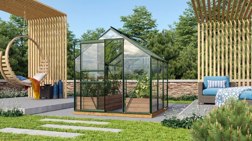 Vitavia Gewächshaus Venus 3800 ESG 3 mm smaragd Breite 1950 mm Produktbild Vitavia Gewächshaus Venus 3800 ESG 3 mm smaragd Breite 1950 mm bild 2