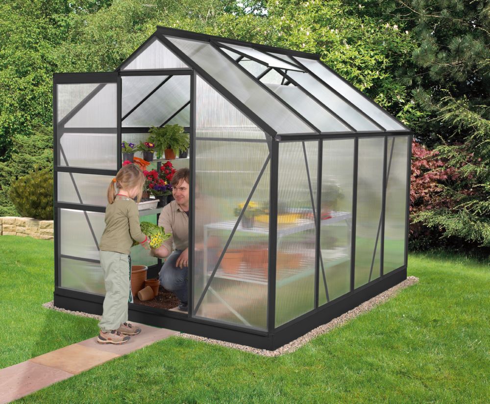 Vitavia Gewächshaus Venus 5000 HKP 6 mm alu Farbe schwarz Produktbild Vitavia Gewächshaus Venus 5000 HKP 6 mm alu Farbe schwarz bild 1
