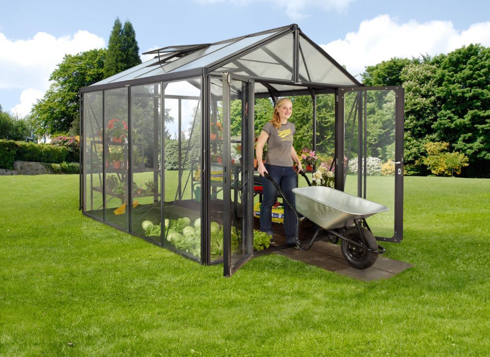 Vitavia Gewächshaus Zeus Comfort 8100 ESG / HKP Breite 2584 mm schwarz Produktbild Vitavia Gewächshaus Zeus Comfort 8100 ESG / HKP Breite 2584 mm schwarz bild 3