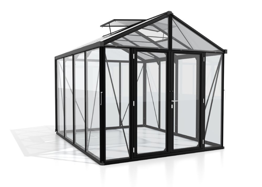 Vitavia Gewächshaus Zeus Comfort 8100 ESG / HKP Breite 2584 mm schwarz Produktbild Vitavia Gewächshaus Zeus Comfort 8100 ESG / HKP Breite 2584 mm schwarz