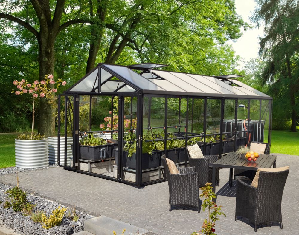 Vitavia Gewächshaus Zeus Comfort 15700 ESG / HKP schwarz B 2584 x L 6140 mm Produktbild Vitavia Gewächshaus Zeus Comfort 15700 ESG / HKP schwarz B 2584 x L 6140 mm bild 3
