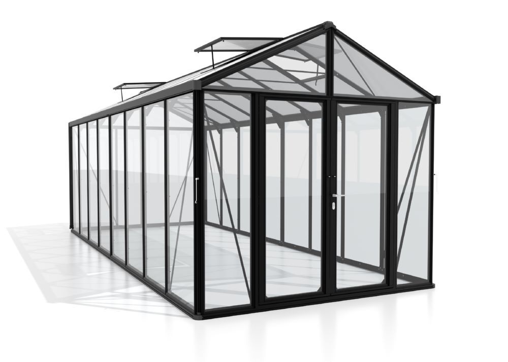 Vitavia Gewächshaus Zeus Comfort 15700 ESG / HKP schwarz B 2584 x L 6140 mm Produktbild Vitavia Gewächshaus Zeus Comfort 15700 ESG / HKP schwarz B 2584 x L 6140 mm