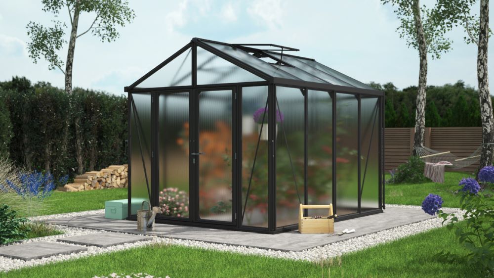 Vitavia Gewächshaus Zeus Comfort 8100 HKP 10 mm schwarz B 2584 mm Produktbild Vitavia Gewächshaus Zeus Comfort 8100 HKP 10 mm schwarz B 2584 mm bild 2