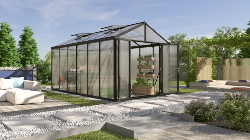 Vitavia Gewächshaus Zeus Comfort 11900 HKP 16 mm schwarz Produktbild Vitavia Gewächshaus Zeus Comfort 11900 HKP 16 mm schwarz bild 3