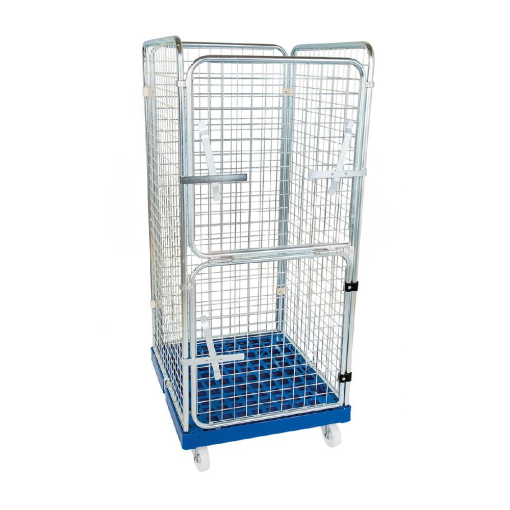 ESB Rollbehälter ADB 1460 KU Vorderwand klappbar blau H 1640 mm Produktbild ESB Rollbehälter ADB 1460 KU Vorderwand klappbar blau H 1640 mm