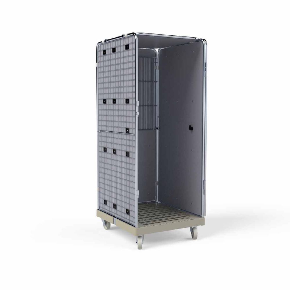 ESB Rollbehälter ADB 1600 KU Klappboden und Auskleidung grau H 1810 mm ESB Rollbehälter ADB 1600 KU Klappboden und Auskleidung grau H 1810 mm