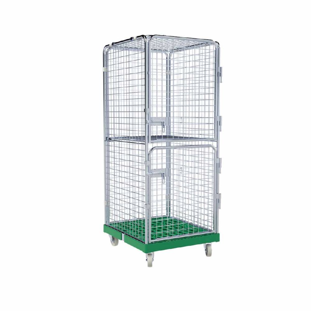ESB Rollbehälter ADB 1600 KU 2 Türen 1 Klappboden grün H 1810 mm Produktbild ESB Rollbehälter ADB 1600 KU 2 Türen 1 Klappboden grün H 1810 mm