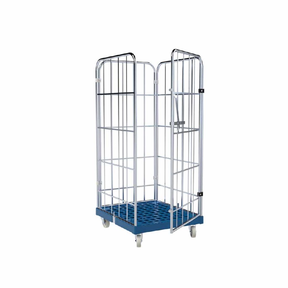ESB Rollbehälter 1460 KU Cr 3 mit Vorderwand blau H 1640 mm Produktbild ESB Rollbehälter 1460 KU Cr 3 mit Vorderwand blau H 1640 mm