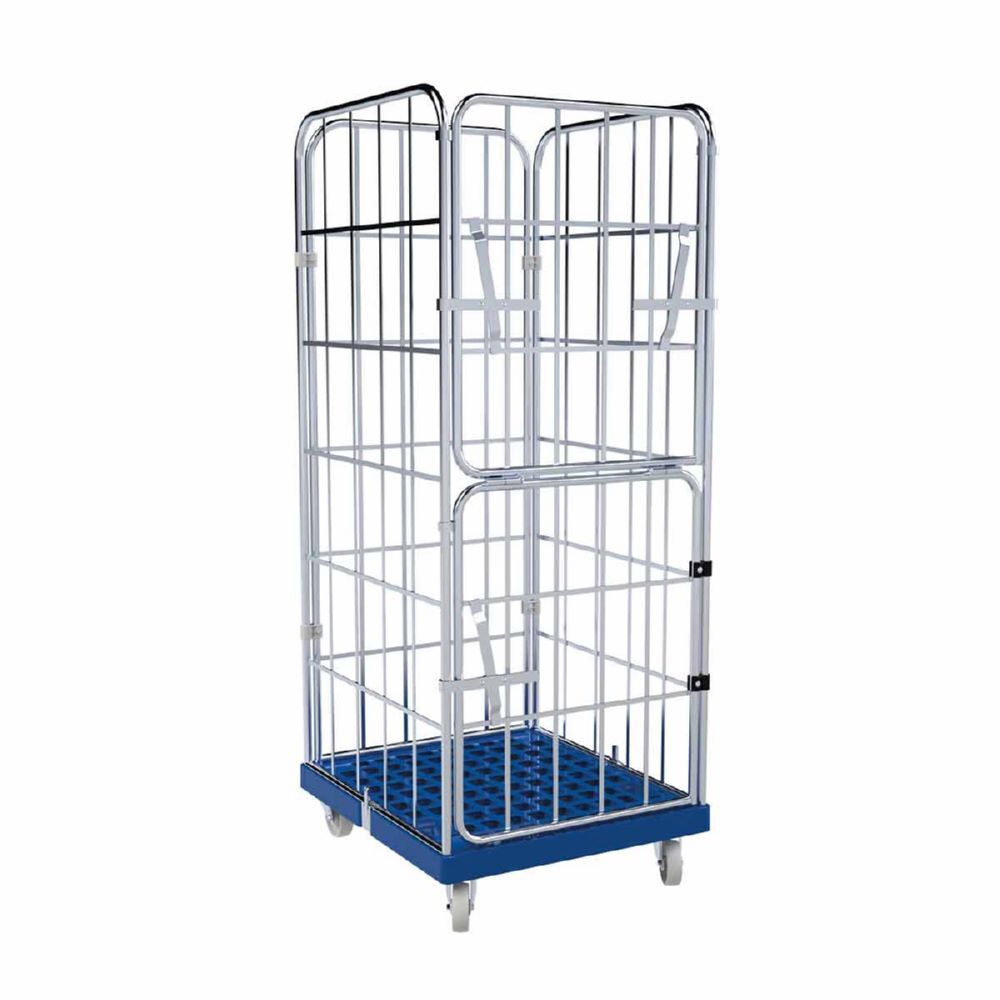 ESB Rollbehälter 1650 KU 4 Seiten Vorderwand klappbar blau H 1830 mm ESB Rollbehälter 1650 KU 4 Seiten Vorderwand klappbar blau H 1830 mm