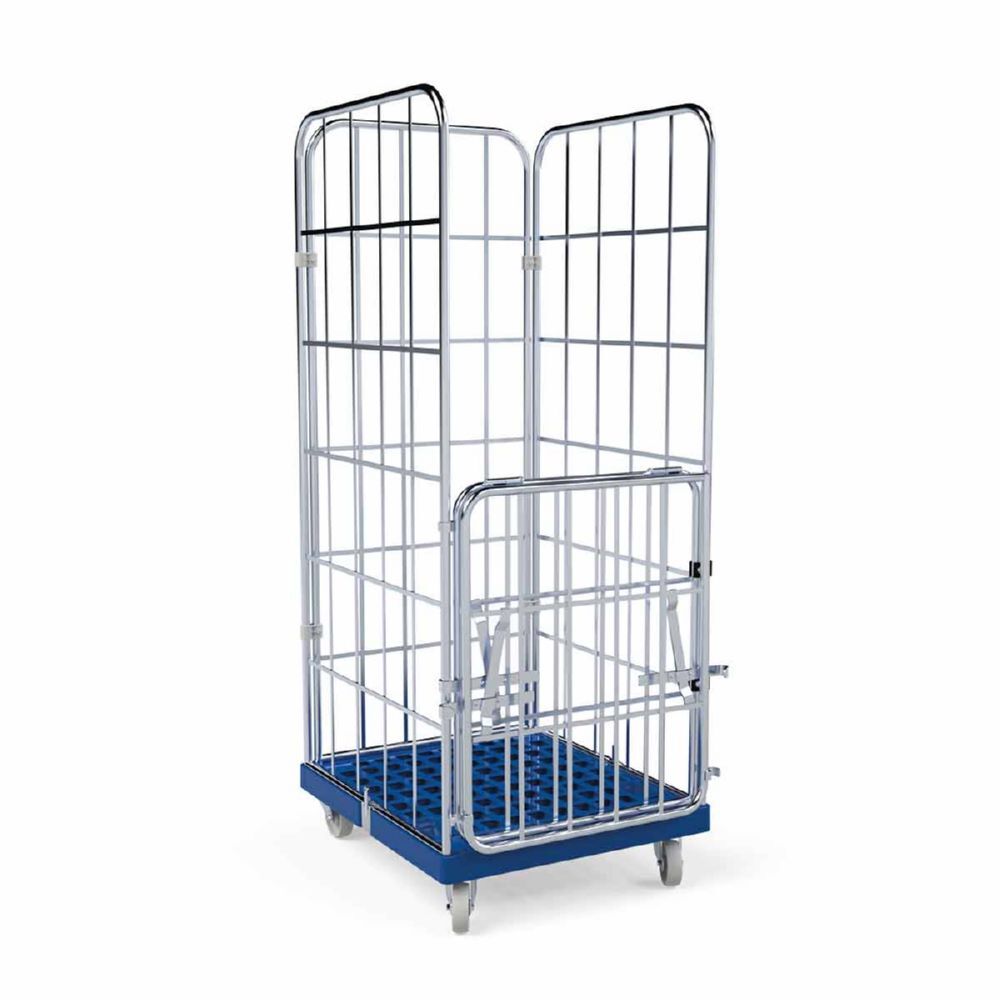 ESB Rollbehälter 1650 KU 4 Seiten Vorderwand klappbar blau H 1830 mm ESB Rollbehälter 1650 KU 4 Seiten Vorderwand klappbar blau H 1830 mm