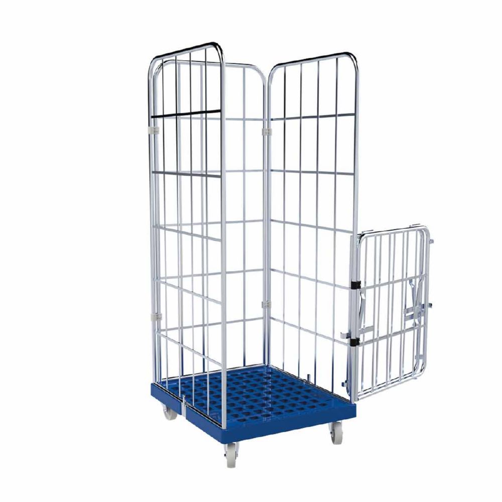 ESB Rollbehälter 1650 KU 4 Seiten Vorderwand klappbar blau H 1830 mm ESB Rollbehälter 1650 KU 4 Seiten Vorderwand klappbar blau H 1830 mm