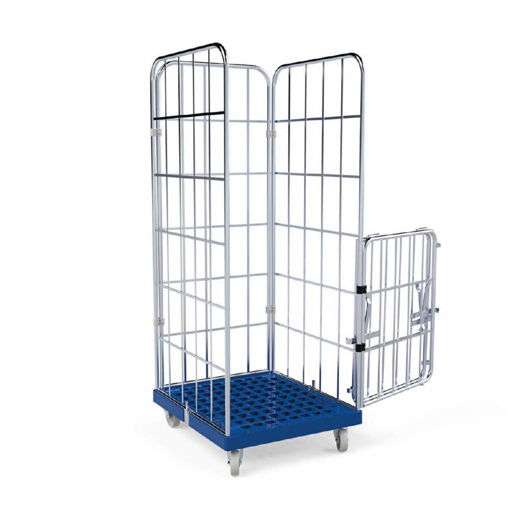 ESB Rollbehälter 1650 KU 4 Seiten Vorderwand klappbar blau H 1830 mm ESB Rollbehälter 1650 KU 4 Seiten Vorderwand klappbar blau H 1830 mm