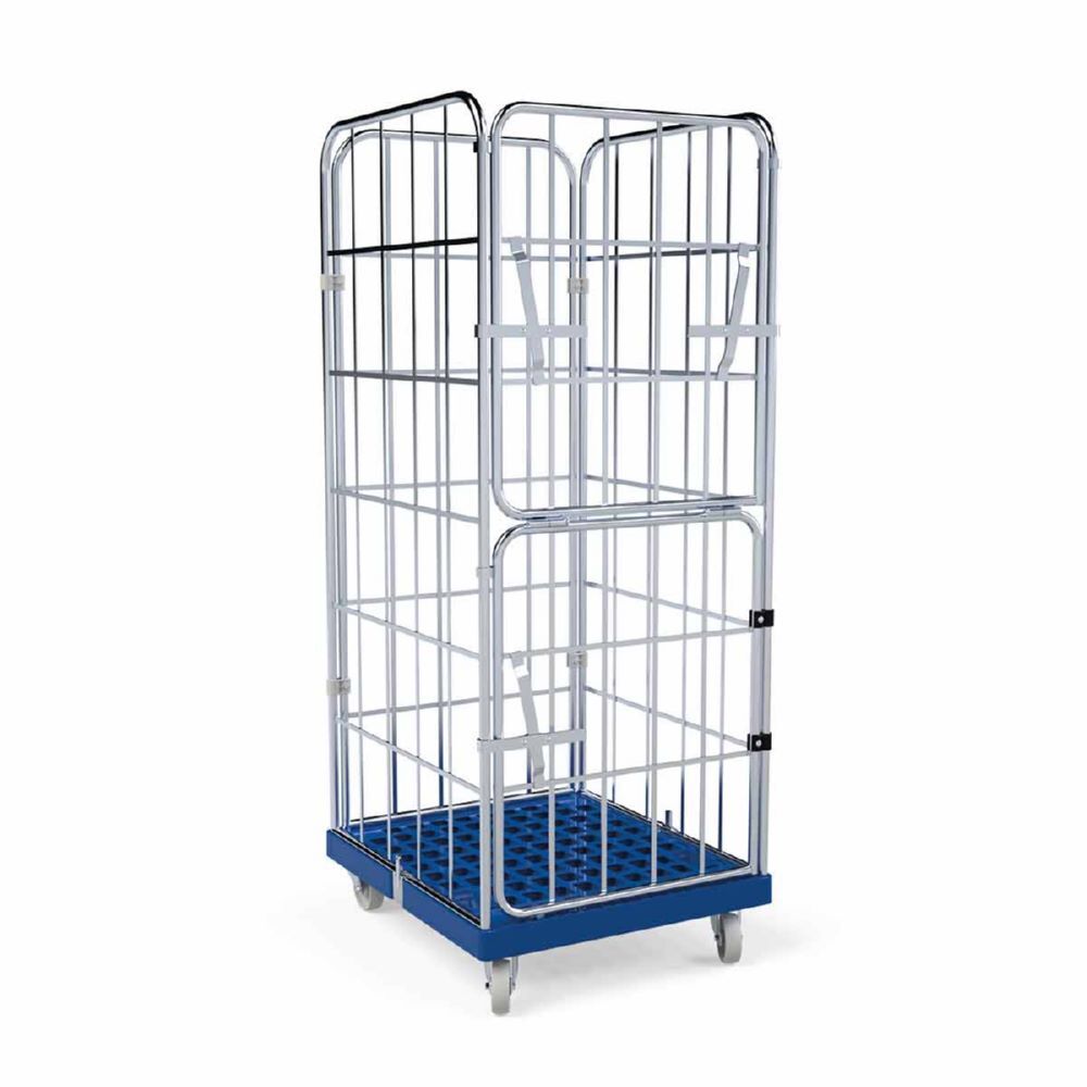 ESB Rollbehälter 1650 KU 4 Seiten Vorderwand klappbar blau H 1830 mm ESB Rollbehälter 1650 KU 4 Seiten Vorderwand klappbar blau H 1830 mm