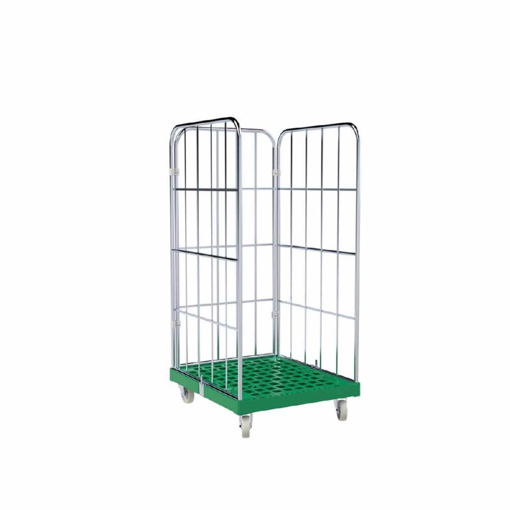 ESB Rollbehälter 1350 KU 3 seitig in grün 724 x 815 x 1530 mm Produktbild ESB Rollbehälter 1350 KU 3 seitig in grün 724 x 815 x 1530 mm