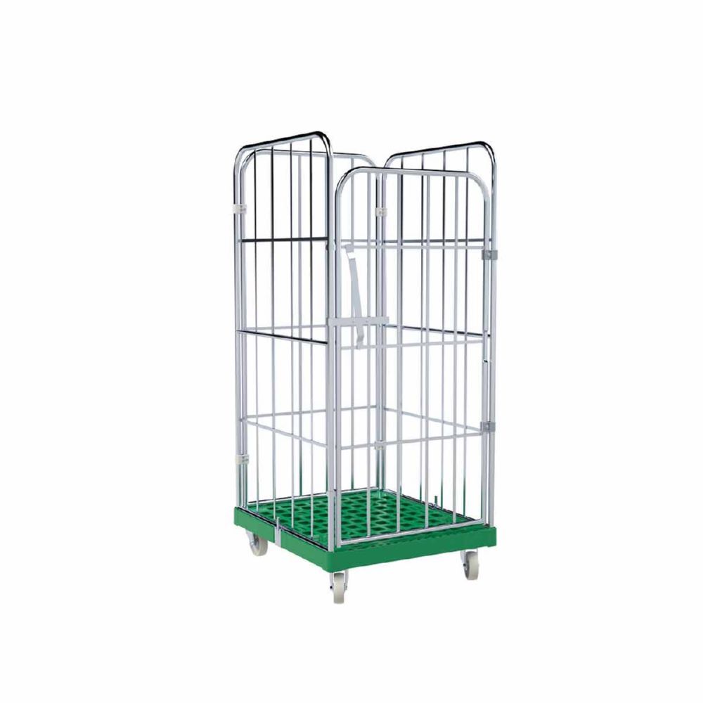 ESB Rollbehälter 1450 KU mit Vorderwand Farbe grün H 1630 mm Produktbild ESB Rollbehälter 1450 KU mit Vorderwand Farbe grün H 1630 mm