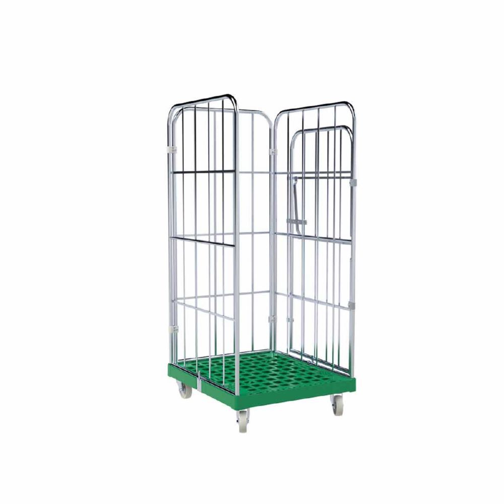 ESB Rollbehälter 1450 KU mit Vorderwand Farbe grün H 1630 mm Produktbild ESB Rollbehälter 1450 KU mit Vorderwand Farbe grün H 1630 mm bild 2