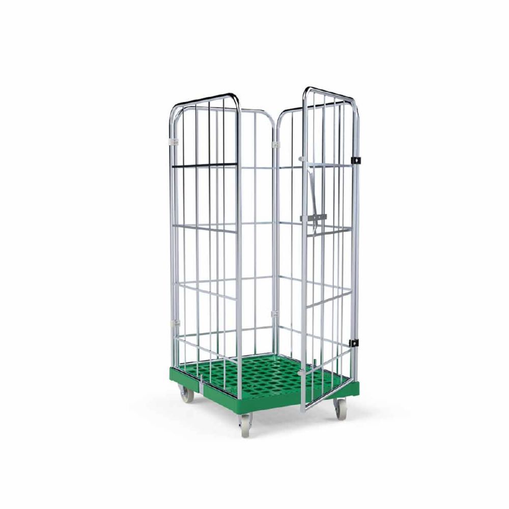 ESB Rollbehälter 1460 KU mit Vorderwand Farbe grün H 1640 mm Produktbild ESB Rollbehälter 1460 KU mit Vorderwand Farbe grün H 1640 mm bild 2