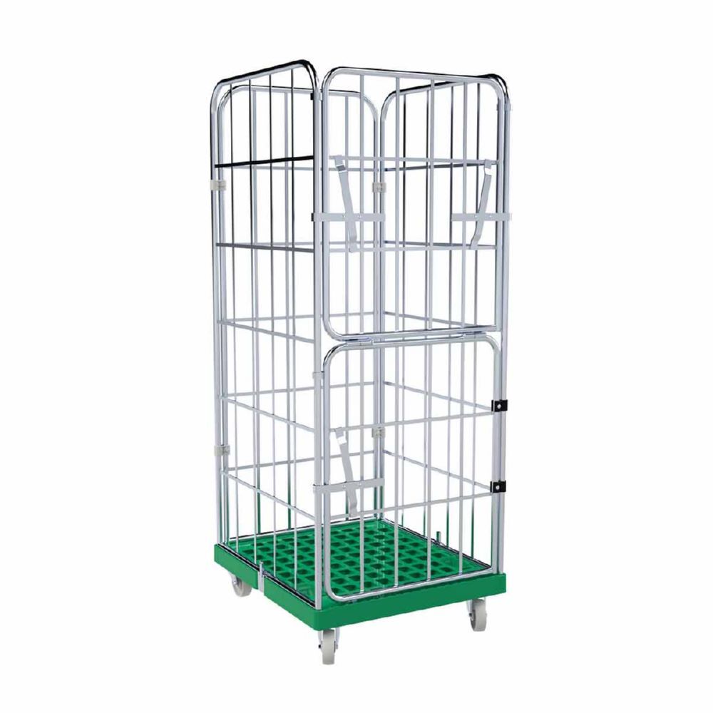 ESB Rollbehälter 1650 KU Vorderwand klappbar Farbe grün H 1930 mm Produktbild ESB Rollbehälter 1650 KU Vorderwand klappbar Farbe grün H 1930 mm
