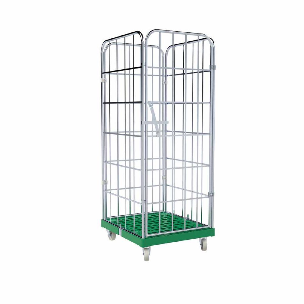ESB Rollbehälter 1650 KU mit Vorderwand Farbe grün H 1830 mm Produktbild ESB Rollbehälter 1650 KU mit Vorderwand Farbe grün H 1830 mm