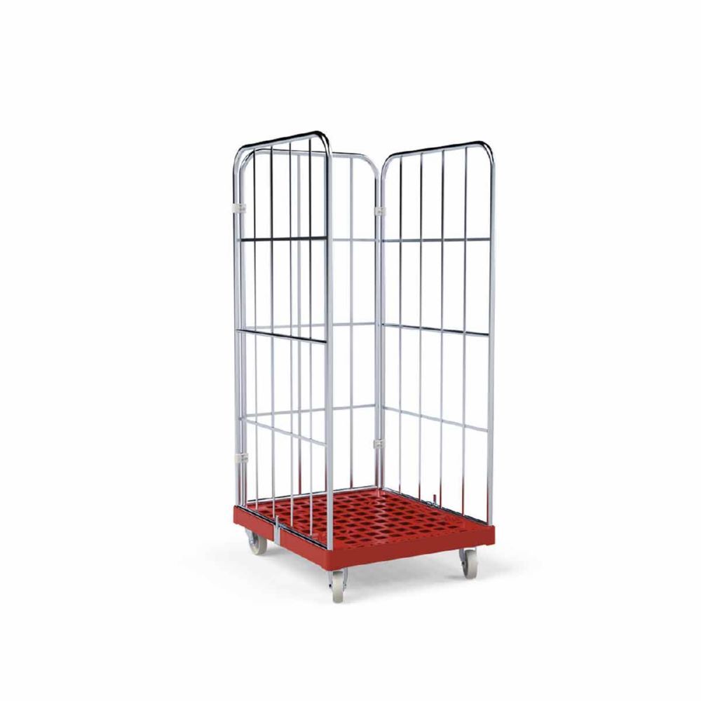 ESB Rollbehälter 1450 KU 3 seitig in rot 724 x 815 x 1630 mm Produktbild ESB Rollbehälter 1450 KU 3 seitig in rot 724 x 815 x 1630 mm bild 2