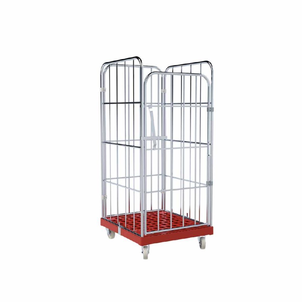 ESB Rollbehälter 1450 KU 1 Vorderwand in rot 724 x 815 x 1630 mm Produktbild ESB Rollbehälter 1450 KU 1 Vorderwand in rot 724 x 815 x 1630 mm