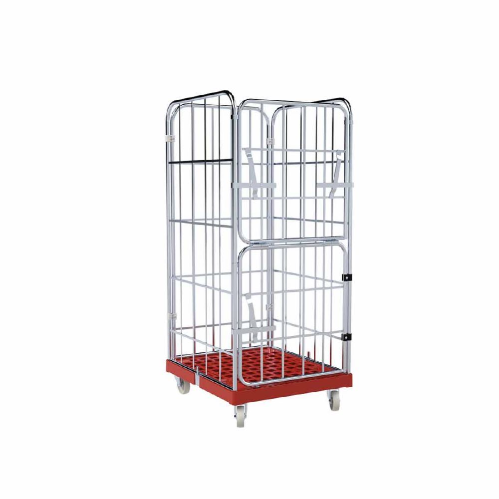 ESB Rollbehälter 1460 KU Vorderwand klappbar rot 724 x 815 x 1640 mm Produktbild ESB Rollbehälter 1460 KU Vorderwand klappbar rot 724 x 815 x 1640 mm