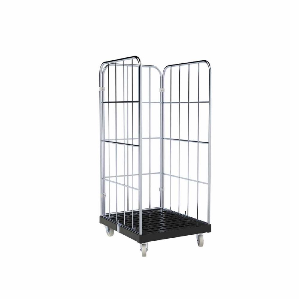ESB Rollbehälter 1450 KU mit 3 Seiten schwarz 724 x 815 x 1630 mm Produktbild ESB Rollbehälter 1450 KU mit 3 Seiten schwarz 724 x 815 x 1630 mm