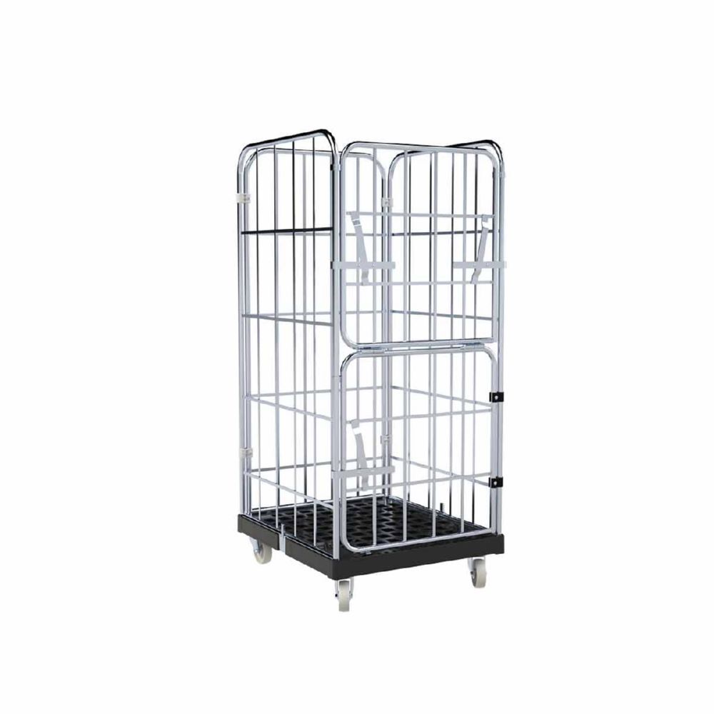 ESB Rollbehälter 1460 KU Vorderwand klappbar schwarz H 1640 mm Produktbild ESB Rollbehälter 1460 KU Vorderwand klappbar schwarz H 1640 mm