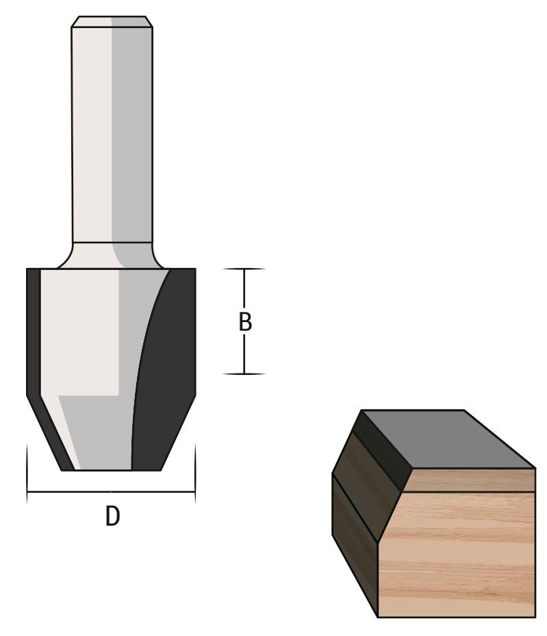 Famag HM Fase Bündigfräser mit 12,7 mm Durchmesser Produktbild Famag HM Fase Bündigfräser mit 12,7 mm Durchmesser