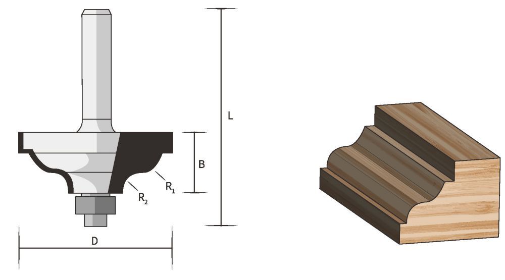 Famag HM-Profilfräser mit Kugel 9,5 mm Durchmesser 34,9 mm Produktbild Famag HM-Profilfräser mit Kugel 9,5 mm Durchmesser 34,9 mm