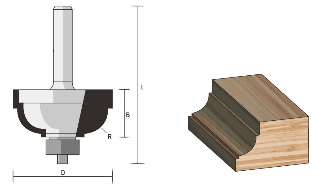 Famag HM Profilfräser 8 mm Schafdurchmesser und Kugellager Produktbild Famag HM Profilfräser 8 mm Schafdurchmesser und Kugellager