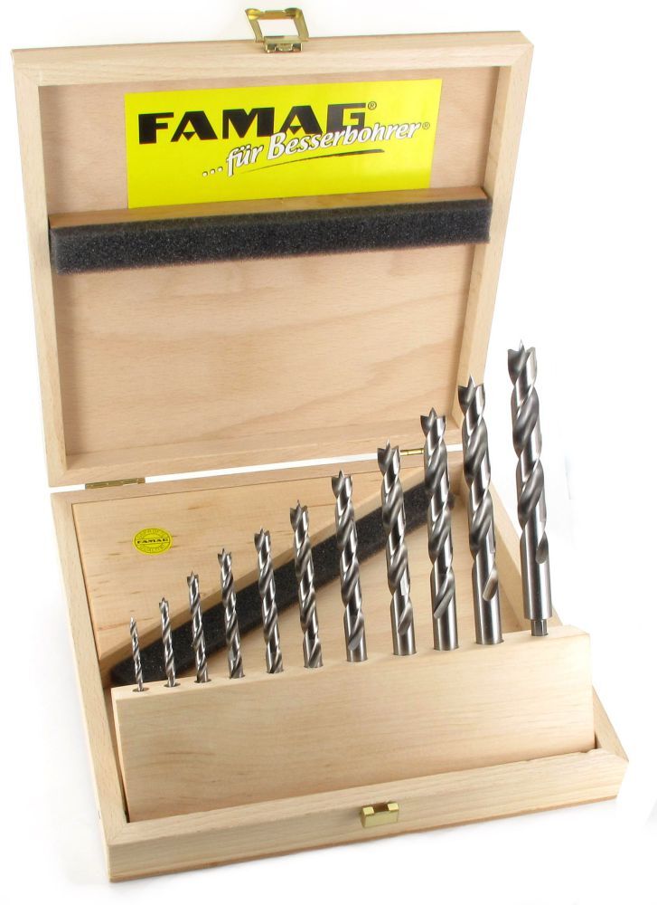 Famag Holzspiralbohrer Bit Satz HSS-G 7 teilig im Holzkasten Produktbild Famag Holzspiralbohrer Bit Satz HSS-G 7 teilig im Holzkasten